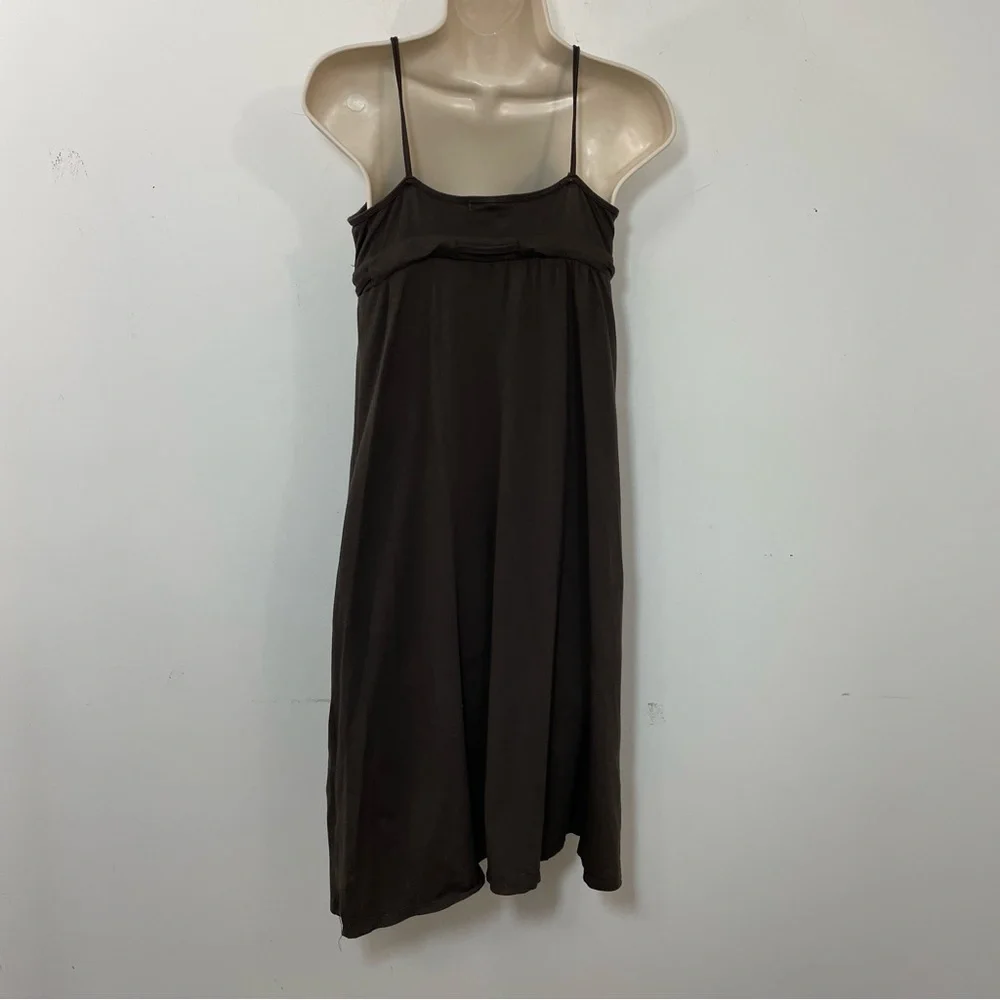 Standard James Perse cotton blend mini Dress empire waist brown size medium soft - Picture 4 of 8